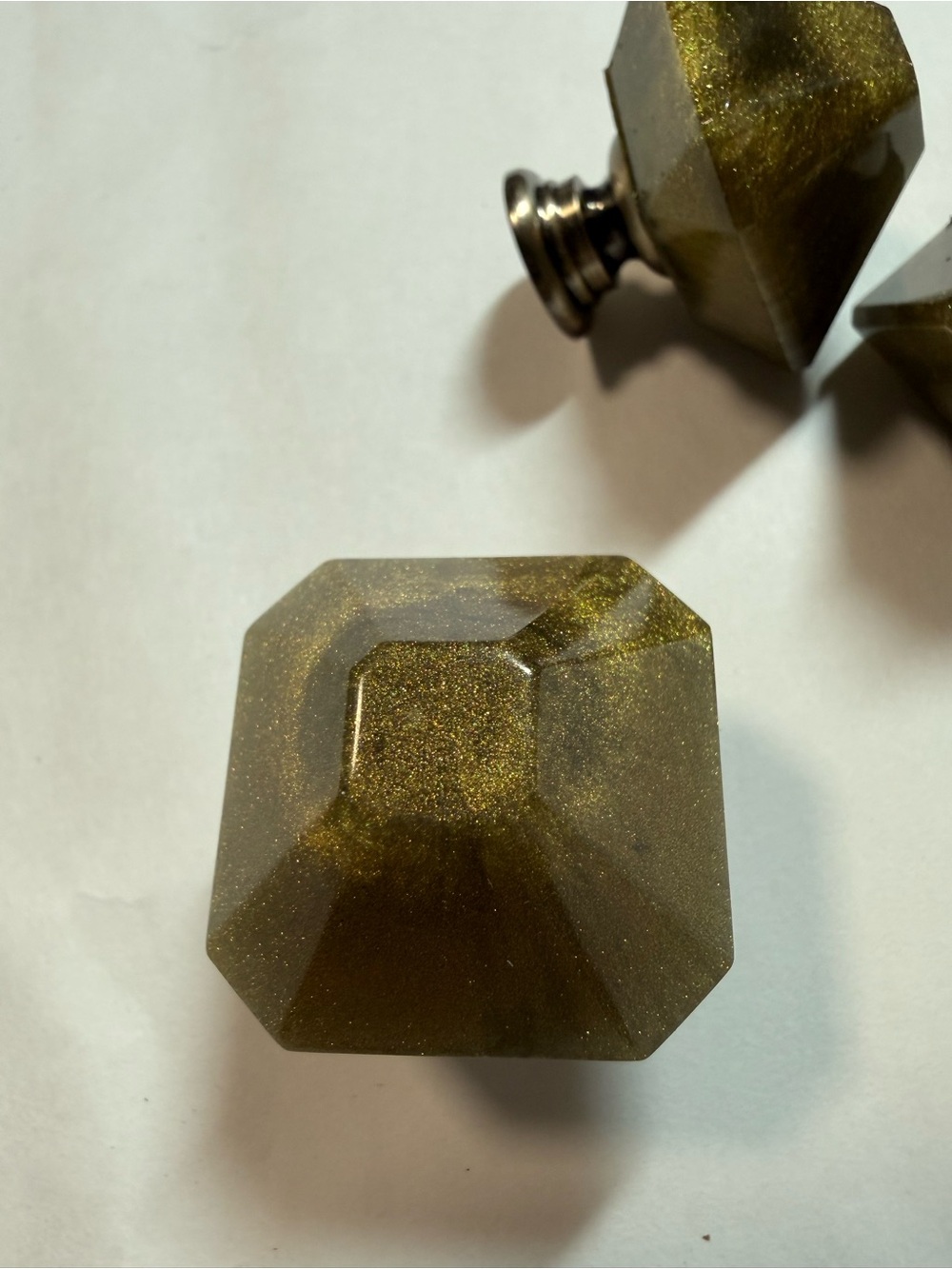 Faceted Metallic Bronze Cabinet Pull (Pk of 3)